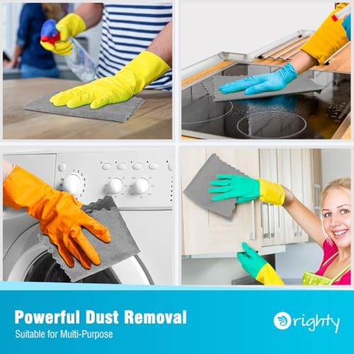 Orighty Microfiber Cleaning Cloth 5 Pack, Grey Cleaning Rags 12x11 inch - Image 6