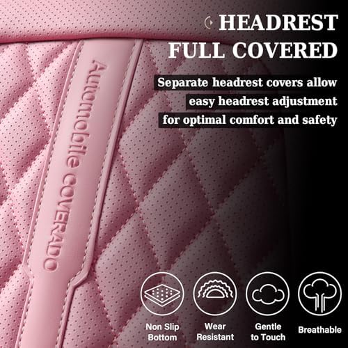 Coverado Car Seat Covers Full Set, Automotive Front and Rear Seat Covers with Backrest, Nappa Leather Car Seat Protectors Waterproof, Universal for Most Vehicles - Image 5