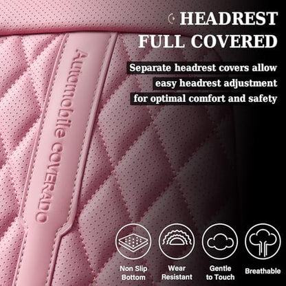 Coverado Car Seat Covers Full Set, Automotive Front and Rear Seat Covers with Backrest, Nappa Leather Car Seat Protectors Waterproof, Universal for Most Vehicles - Image 5