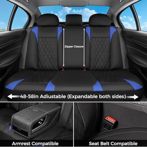 FLORICH Car Seat Covers Full Set, Leather Seat Covers for Cars, Car Seat Protector Waterproof, Universal Automotive Seat Covers Breathable, Front and Rear Car Seat Cover Fit for Most Sedans SUV Truck - Image 4