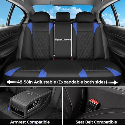 FLORICH Car Seat Covers Full Set, Leather Seat Covers for Cars, Car Seat Protector Waterproof, Universal Automotive Seat Covers Breathable, Front and Rear Car Seat Cover Fit for Most Sedans SUV Truck - Image 4