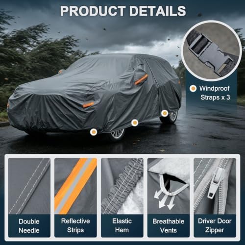 GUNHYI 16 Layers SUV Car Cover Waterproof All Weather Heavy Duty - Image 3