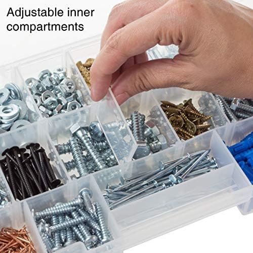 Stalwart Small Parts Organizer Box, Light Blue, 10-Inch - Image 5