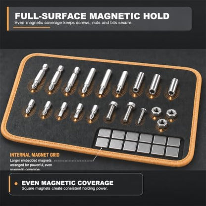Magnetic Tool Mat Set, Magnetic Pads for Tools - Heavy Duty Magnetic Tool Holder, Flexible Magnet Mat Tray Organizer, for Auto Repair & Workshop, Practical Gifts for Men Dad Mechanics - Image 3