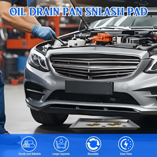 3 Pack Extra Large Oil Drip Pans for Under Car Black Plastic Tray - Image 4