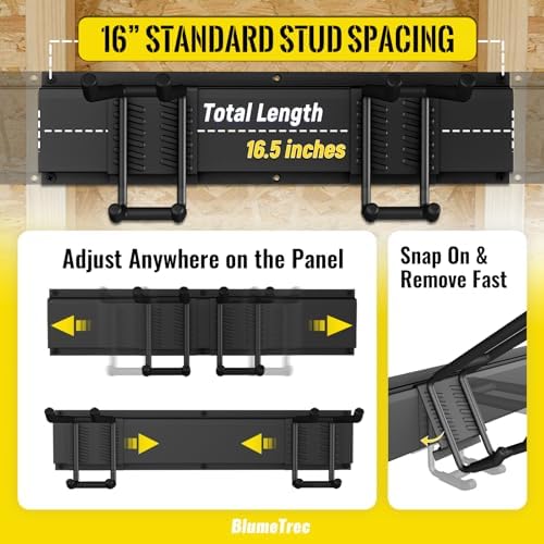 Garage Tool Organizer Wall Mount, 48" Heavy-Duty Metal Wall Organizer, 3 Rails with 6 Adjustable Hooks, Garden Storage Rack for Organization Sturdy Tool Hanging Holder for Shovel Shed Yard - Image 4