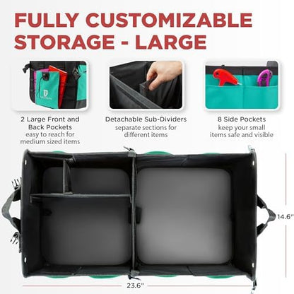 Teal Car Trunk Organizer for SUV & Auto Cargo Storage, Large - Image 2