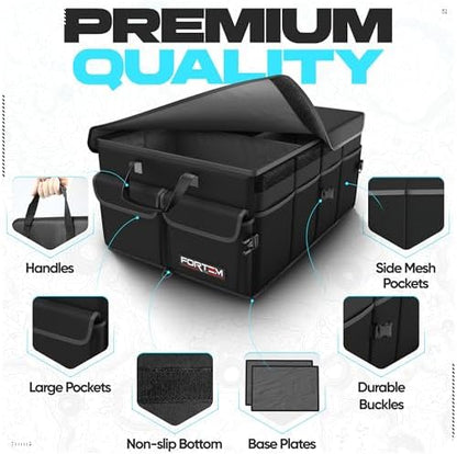 FORTEM Trunk Organizer - Foldable Car Organizer & Storage for SUVs & Trucks - Image 2