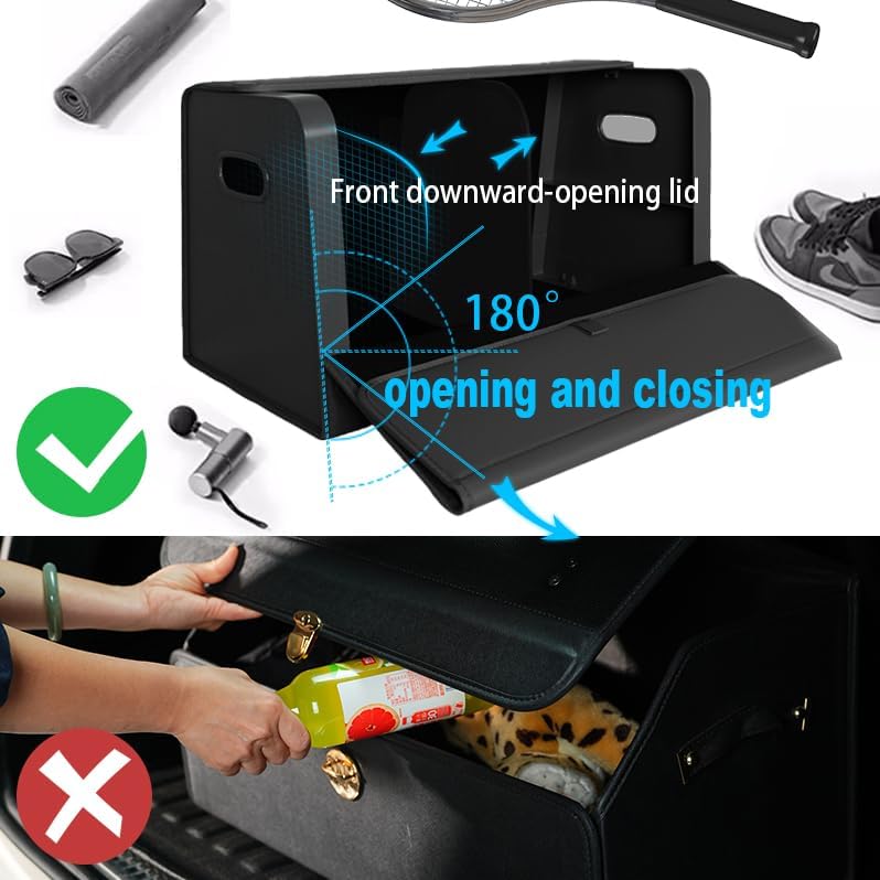 GMQ Car Trunk Organizer for SUV,Car Organizers and Storage with Collapsible Storage, Magnetic Lid Large Capacity for SUV, Truck, MPV (Carbon Black, L-21.5×13×12.5 IN) - Image 5