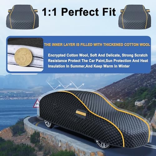 Full Car Covers for Citroen C4 2004-2025,Thickened Hail-Proof Waterproof Sun-Proof and dustproof Cover Suitable for All Seasons - Image 4