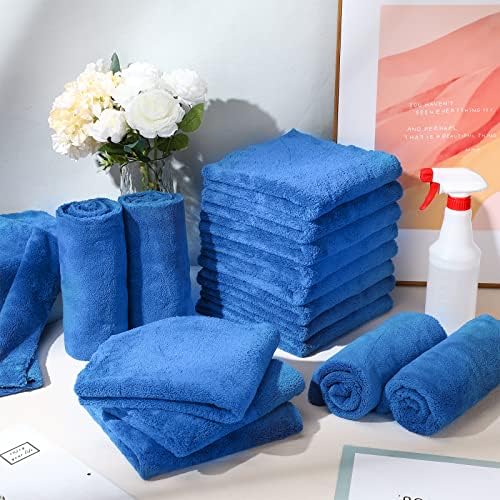 Shimeyao 40 Pcs 16 x 16 Inch Microfiber Towels for Cars, 500 GSM Edgeless Plush Car Detailing Towels, Lint Free Scratch Free Cleaning Cloths for Drying, Washing, Polishing, Waxing, Home (Dark Blue) - Image 5