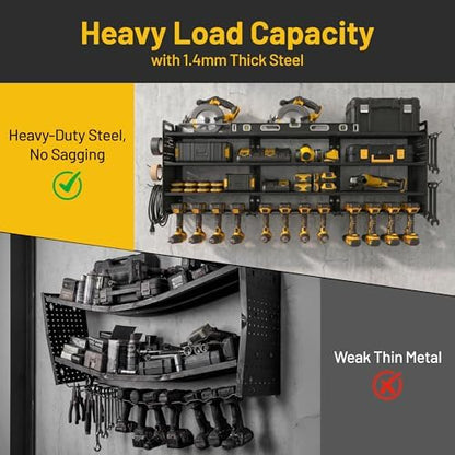 49.8" Power Tool Organizer Wall Mount, 4-Tier Garage Tool Storage Rack - Image 6