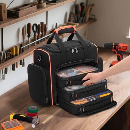 Marscamd Tool Bag with 3 Removable Cases, 2 Layers Tool Tote for Hand Tools - Image 6