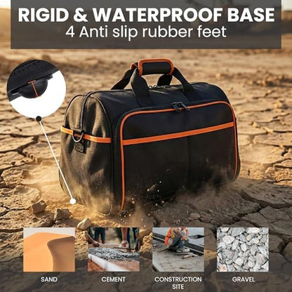 Electrician Tool Bag, 26-Pocket, 17-Inch, Potable Tool Box Organizer with Wide Mouth Opening & Padded Shoulder Strap, Water Resistant Heavy Duty Bag for Mechanics, Contractors, Plumber & Craftsmen - Image 5