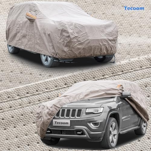 Tecoom Thick Shell Waterproof All Weather SUV Car Cover, Super Breathable Windproof Snow Sun Rain UV Protection, Universal Fit for SUV (206"–215") - Image 2