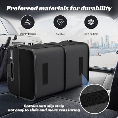 Sposuit Trunk Organizer for Car - 70L Collapsible Sturdy Car Storage, Black - Image 3
