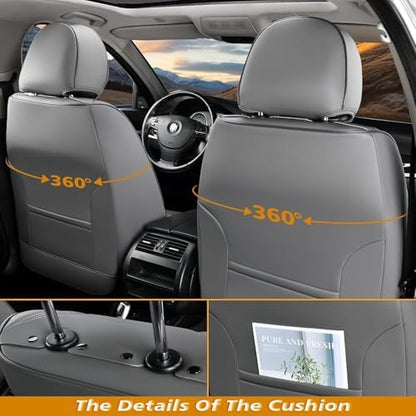 Coverado Car Seat Covers, Car Seat Covers Front Seats, 2-Pack Front Seat Cover, Nappa Leather Waterproof Seat Covers, Car Seat Protectors, Automotive Seat Covers Universal Fit for Most Vehicles - Image 3