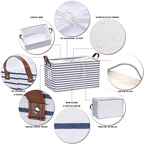 Hinwo 31L Large Canvas Storage Bin with Lid and Handles - Image 4
