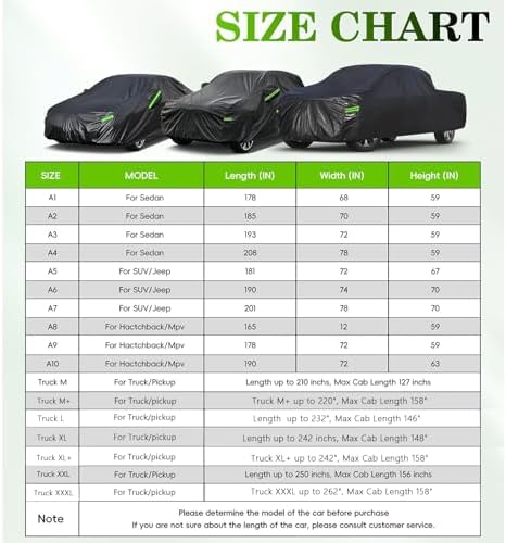 KouKou Waterproof Car Cover All Weather, Fits 185-193 inch - Image 6