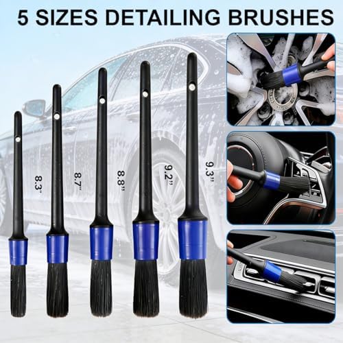 27Pcs Car Detailing Kit, Car Detailing Brush Set, Car Wash Cleaning Kit, Car Detailing Brushes, Professional Car Care Kit for Interior Exterior Wheels, Blue - Image 4