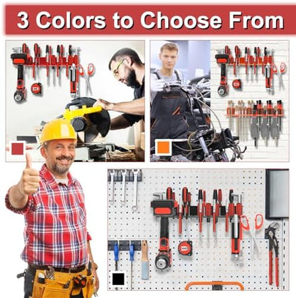 Metal Screwdriver Organizer, Wall Mount Plier Organizer Hammer Holder, Hand Tool Storage Rack for Garage Workshop Workbench(orange, 1PC) - Image 6