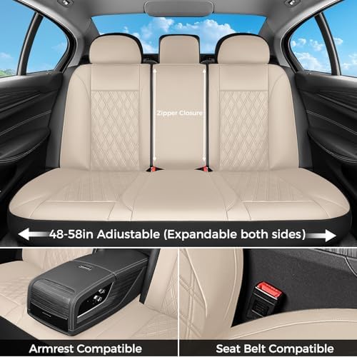 FLORICH Car Seat Covers Full Set, Leather Seat Covers for Cars, Waterproof Car Seat Protector Breathable, Universal Automotive Seat Covers, Front and Rear Car Seat Cover Fit for Most SUV Pick-up Truck - Image 4