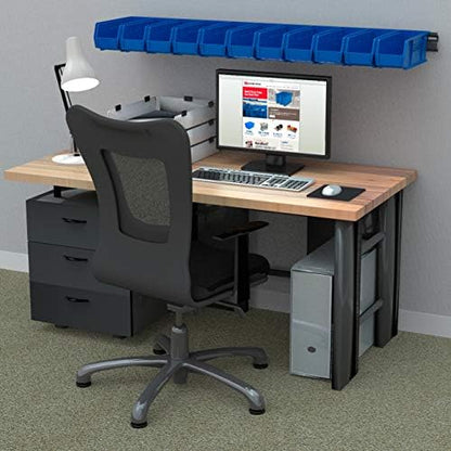 Akro-Mils 30148 48-Inch Steel Organizer Wall Mount Rail for Mounting AkroBin Storage Bins, (48-Inch W x 3-Inch H), Gray - Image 4
