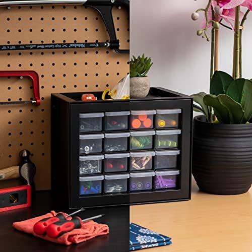 IRIS USA 16-Drawer Small Drawer Organizer, Garage Desk Storage, Black - Image 6
