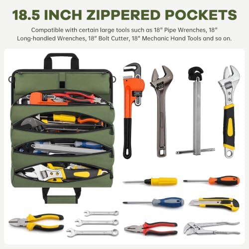 ANILD 18.5 Inch Extra Long Tool Bag Roll Up, Roll Up Tool Bag Organizer - Image 3