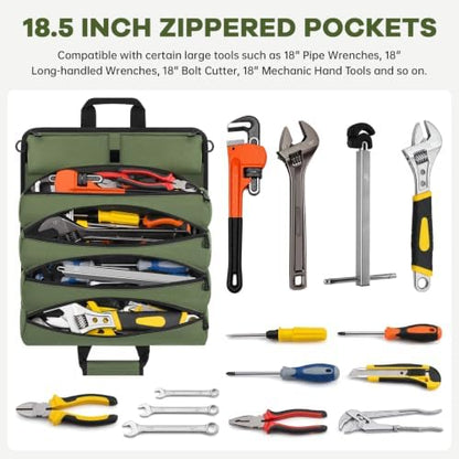 ANILD 18.5 Inch Extra Long Tool Bag Roll Up, Roll Up Tool Bag Organizer - Image 3