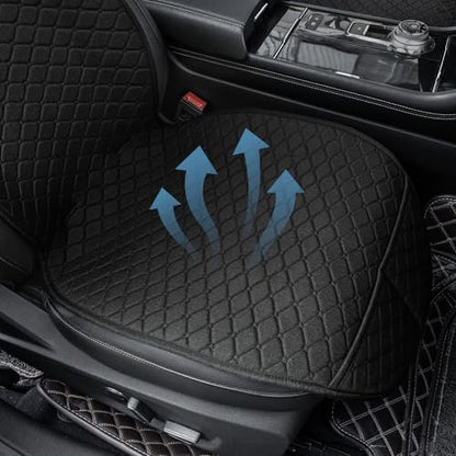 2 Pack Car Seat Covers, Front Seat Covers for Cars, Breathable Linen Car Seat Protector, Universal Fits for Most Automotive, Vehicles, SUVs, Cars, Sedans(Black) - Image 4