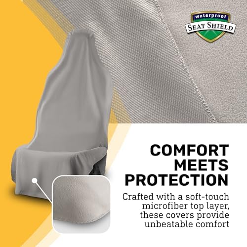 UltraSport Waterproof Towel Car Seat Cover, Universal Fit, Sweatproof & Odor-Resistant Front Seat Protector, Quick-Dry, Machine Washable for Gym, Pets, Travel, Outdoor Adventures, Gray - Image 5