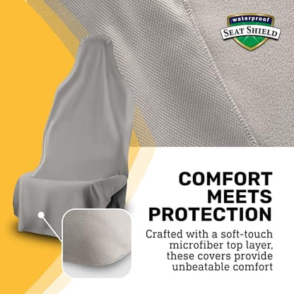 UltraSport Waterproof Towel Car Seat Cover, Universal Fit, Sweatproof & Odor-Resistant Front Seat Protector, Quick-Dry, Machine Washable for Gym, Pets, Travel, Outdoor Adventures, Gray - Image 5
