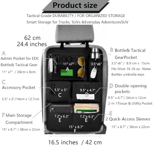 2 Set All in One Car Seat Back Organizer Fit Most Cars SUV Trucks Jeeps - Image 2