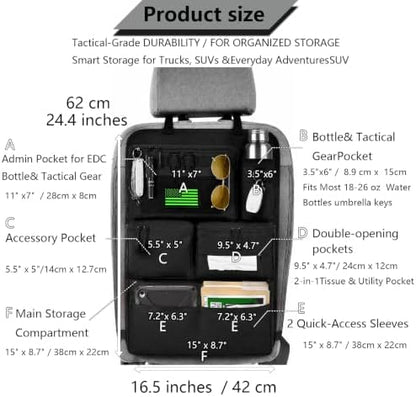 2 Set All in One Car Seat Back Organizer Fit Most Cars SUV Trucks Jeeps - Image 2