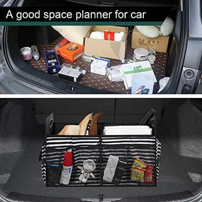 Femuar Car Trunk Organizer,Car Storage Organizer with 72L Large Capacity Waterproof Collapsible and 11 Pockets,Trunk Organizer for Car Suv/Jeep/Sedan, Large Size, Stripe - Image 6