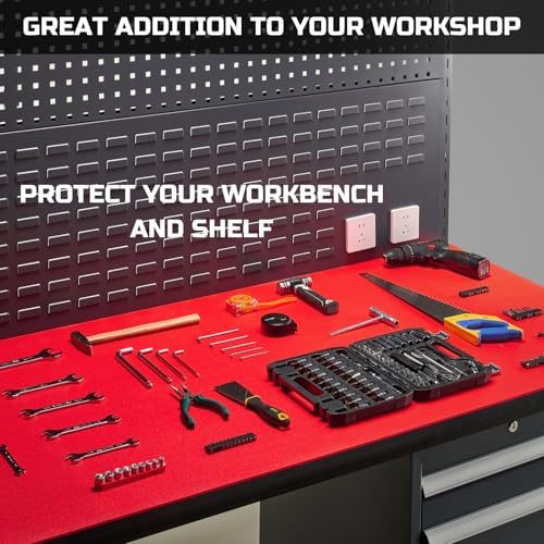 ONREVA Tool Box Liner 24 inch Wide x 24 ft Large, Thick Heavy Duty Toolbox Drawer Liners, Rolling Tool Chest Foam Mat, Shelf Rubber Mat, Non-Slip Organizer Pad for Cabinet Workbench, Red - Image 4