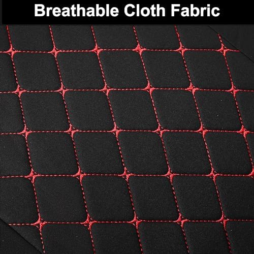 YGL Breathble Car Seat Covers Front Set, Washable Seat Covers for Cars, Premium Cloth Car Seat Protectors, Interior Covers for Cars, Sedan Van Truck SUV(Black/Red) - Image 3