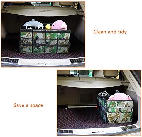 Car Trunk Organizer Collapsible Portable Multi Compartments Organizer with Non Slip Straps for SUV Truck Auto Vehicle Car Auto Minivan(Large without cover, Camouflage) - Image 4