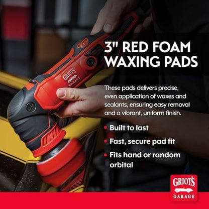 Griot's Garage 3” Red Foam Waxing Pads for Car Detailing, Polishing and Buffing Pads for Use with Waxes and Sealants, 11263, Set of 3 - Image 2
