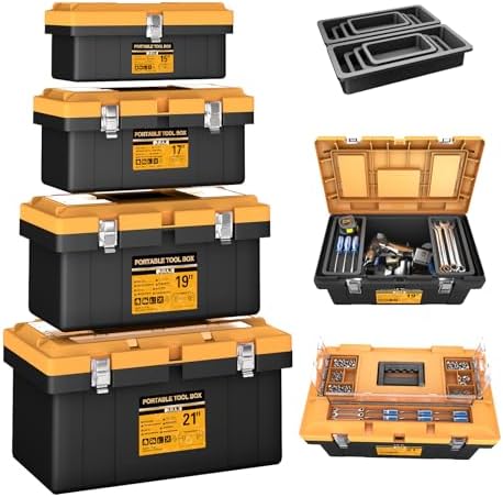 AIRAJ Tool Box 4 In 1 Set, Portable Tool Box Organizers, 15”+17”+19”+21” by AIRAJ
