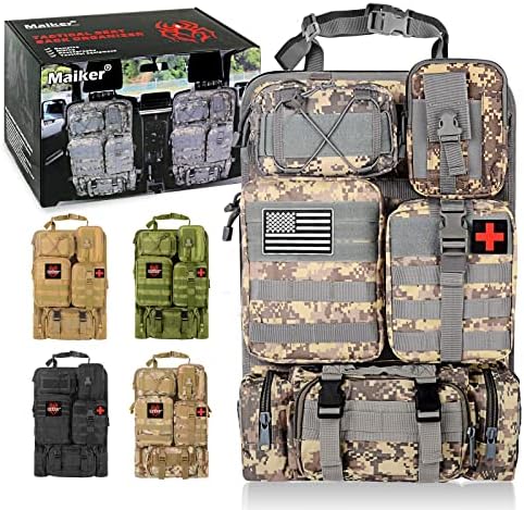 MAIKER Tactical Car Seat Back Organizer, Upgrade Tactical Vehicle Panel Organizer with 5 Detachable Molle Pouch, Universal fits for Most of Vehicle - Image 2