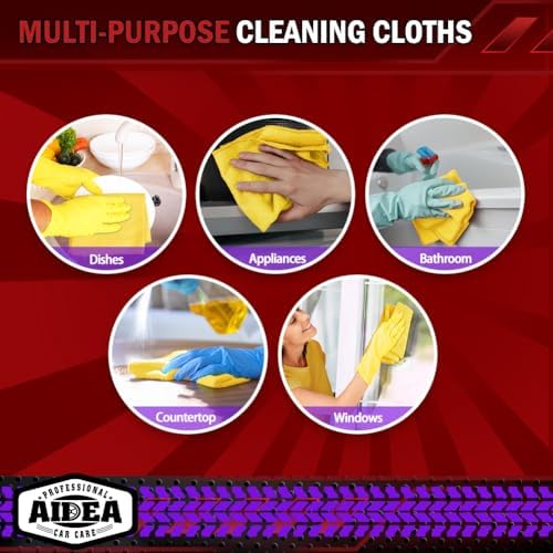 AIDEA Microfiber Cleaning Cloth-20PK, Microfiber Towels for Cars, 12"×12" (Pack of 2) - Image 7