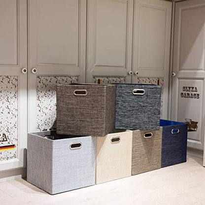 Posprica Fabric Storage Cubes,13×13×13 cube storage bins, Foldable Drawers Baskets Containers for Shelf Cabinet Bookcase,Thick and Heavy Duty (4pcs, Black) - Image 7