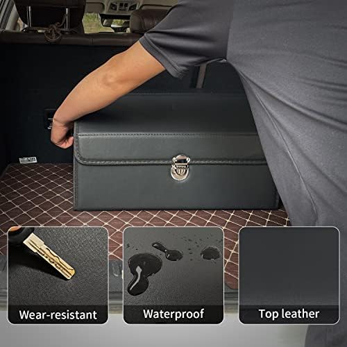 Trunk Organizer for Car,Trunk Organizer for SUV & Sedan,With Lid,Multi-Functional,Foldable Cargo Stotage Box - Black - Small - Image 5