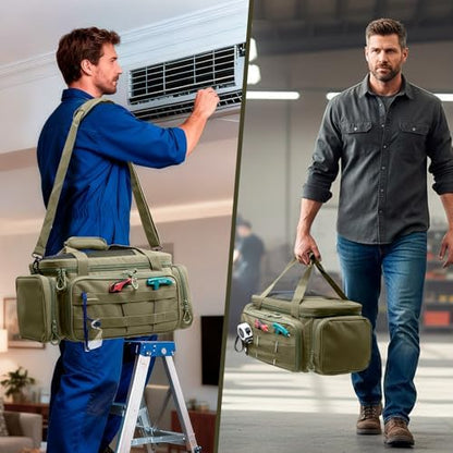 Heavy Duty Tool Bag Organizer with Strong Magnets & Detachable Pouches, Tactical Tool Tote for Men, Multiple Pockets, Anti-Friction Bottom Utility Tool's Bag for Electrician,Mechanic - Image 6