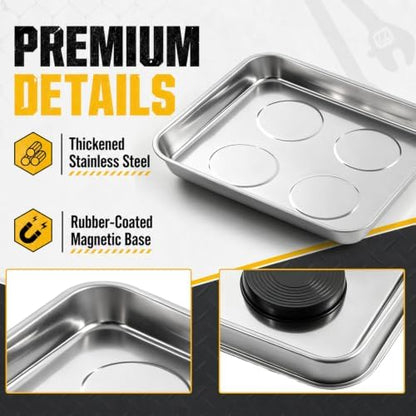 2 Pcs 10.6 x 10.6 Inch Magnetic Trays Square Magnetic Parts Tray - Image 3