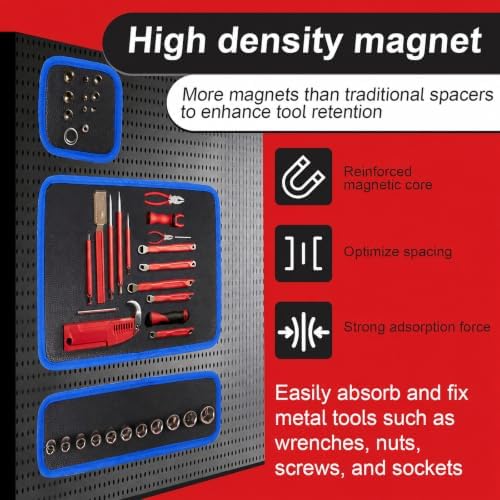 Magnetic Tool Mat Set, Heavy-Duty Magnetic Parts Holder with 4 Sizes Non-Slip Trays, Suitable for Auto Repair and Workshop Organization, Mens Gifts for Mechanics, Car & DIY Enthusiasts (Blue) - Image 3