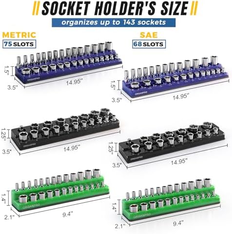 9PCS Magnetic Socket Organizer & Magnetic Wrench Organizer Set - Image 4