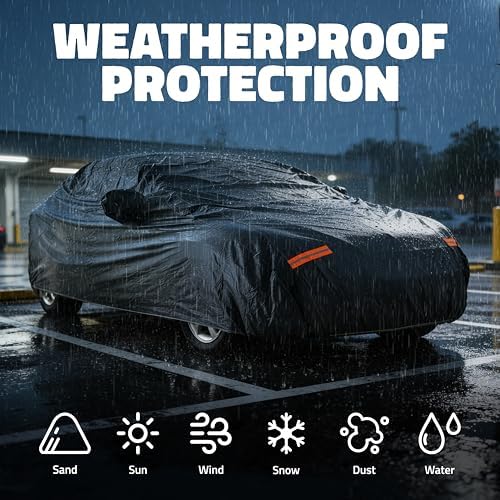 Mockins 190"x75"x47" Midsize Sedan Car Cover Waterproof All Weather Fit - Image 5